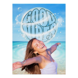 Poster de playa Inspirador de Good Vibes