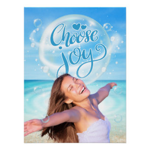 Póster de playa inspirador Elige Alegría