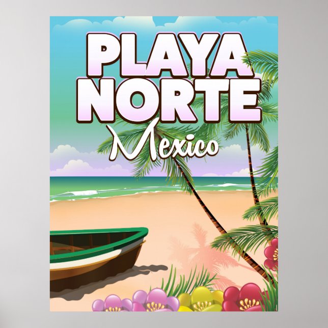 Póster de playa norte mexicana (Frente)