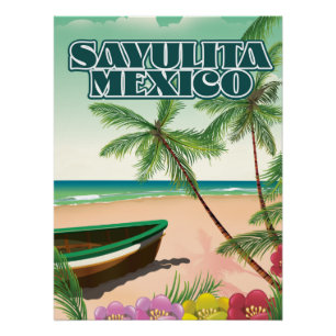 Póster de playa Sayulita México