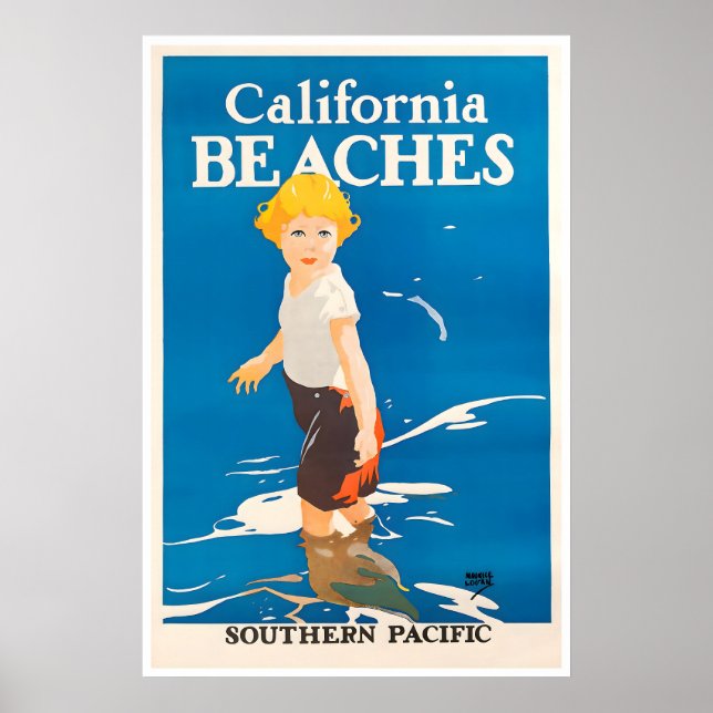 Póster de playas de California Southern Pacific (Frente)