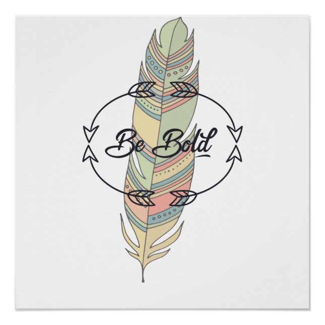 Póster de pluma boho atrevido (Anverso)