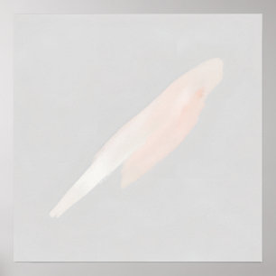 Póster de pluma rosa rubor   Arte de pared suave m