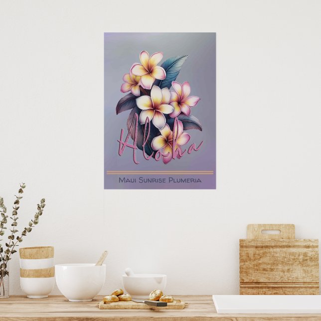 Póster de Plumeria Maui Sunrise (Cocina)