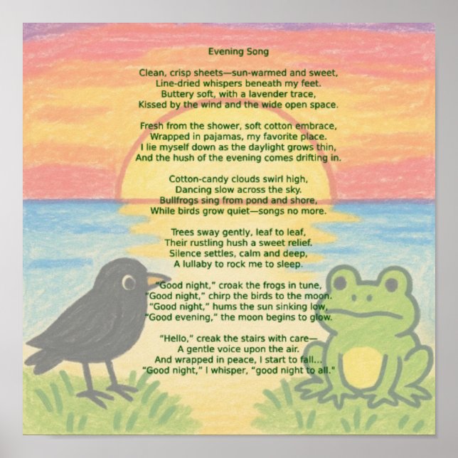 Póster de poema "Canción de la Tarde" para guarder (Frente)