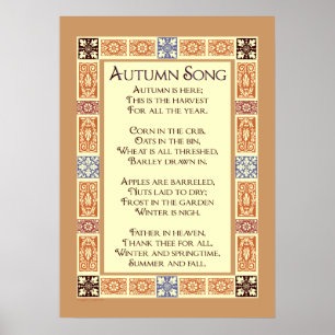 Póster de poema de cosecha de Acción de Gracias de