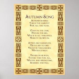 Póster de poema de cosecha de Acción de Gracias de