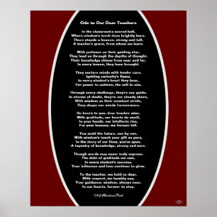 Póster de poema Oda a nuestros queridos maestros H