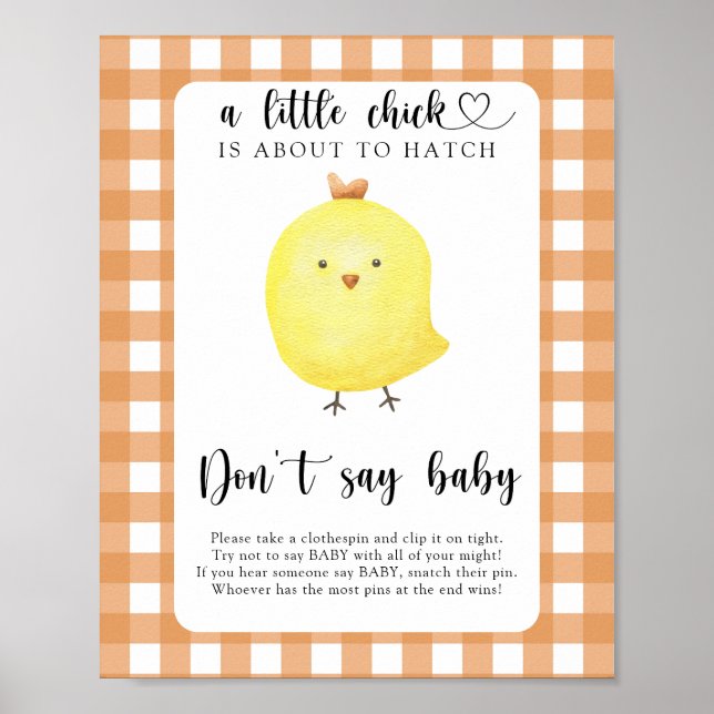 Póster de Pollito Pequeño no digas bebé (Frente)