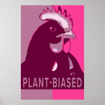 Poster de Pollos de Arte Pop de Camo Rosa
