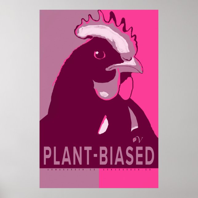 Poster de Pollos de Arte Pop de Camo Rosa (Frente)