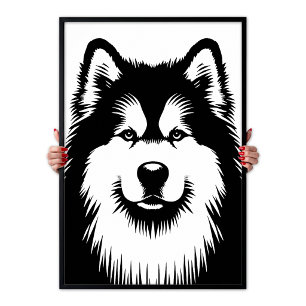 Póster de Pop Art Chic y Espectacular del Malamute