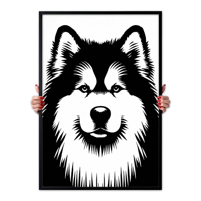 Póster de Pop Art Chic y Espectacular del Malamute (Alaskan Malamute Chic & Stunning Pop Art Poster)