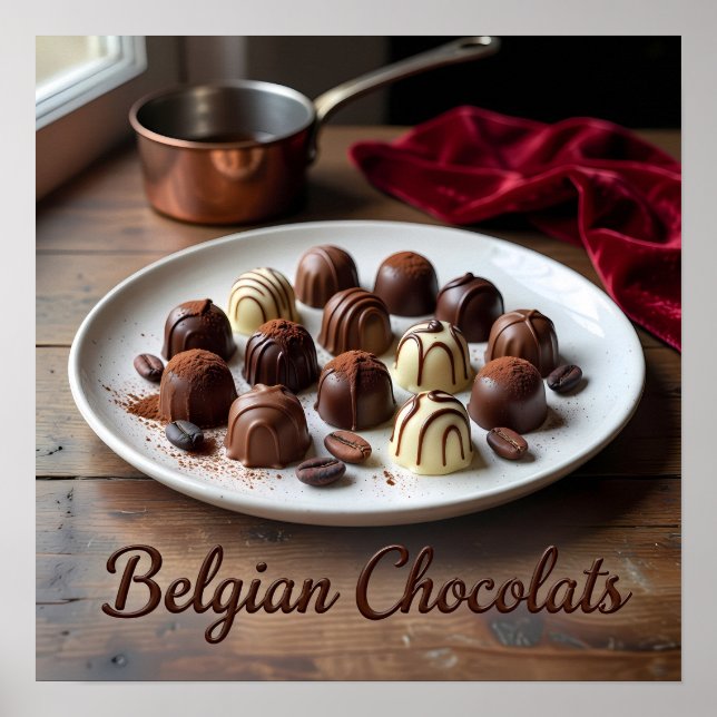 Póster de Postre de Ensueño de Chocolate Artesanal (Frente)