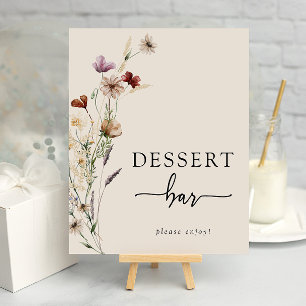Póster de postre floral boho