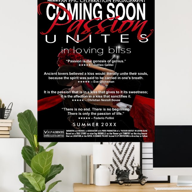 Póster de presentación de compromiso Próximamente (Oficina en casa)