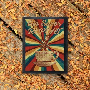 Poster de presupuesto de café retro - Repetición d