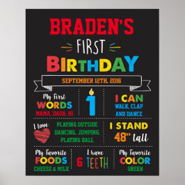 Póster de primer cumpleaños