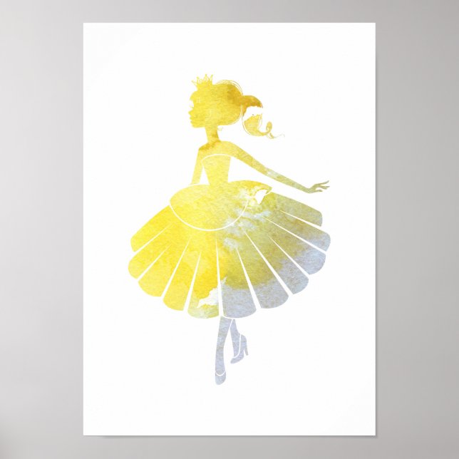 Póster de princesa dorada bailarina (Frente)