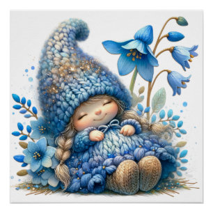 Poster de productos lácteos Cute Bluebell