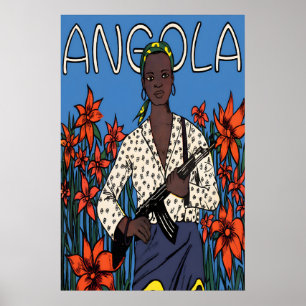 Póster de propaganda africana de los años 70 Angol