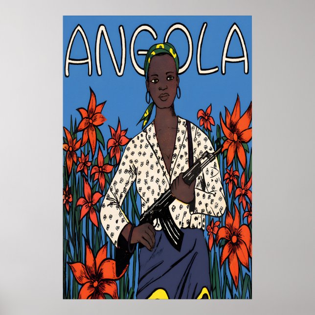 Póster de propaganda africana de los años 70 Angol (Frente)