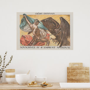 Póster de propaganda de bonos de guerra franceses 