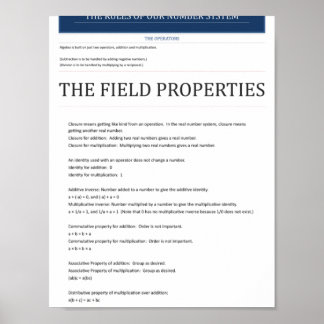 Póster de Propiedades de Campo Algebraico