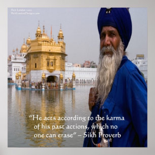 Póster de proverbio Sikh Karma/Acciones