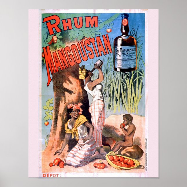 Poster de publicidad de arte de época - Rum (Frente)