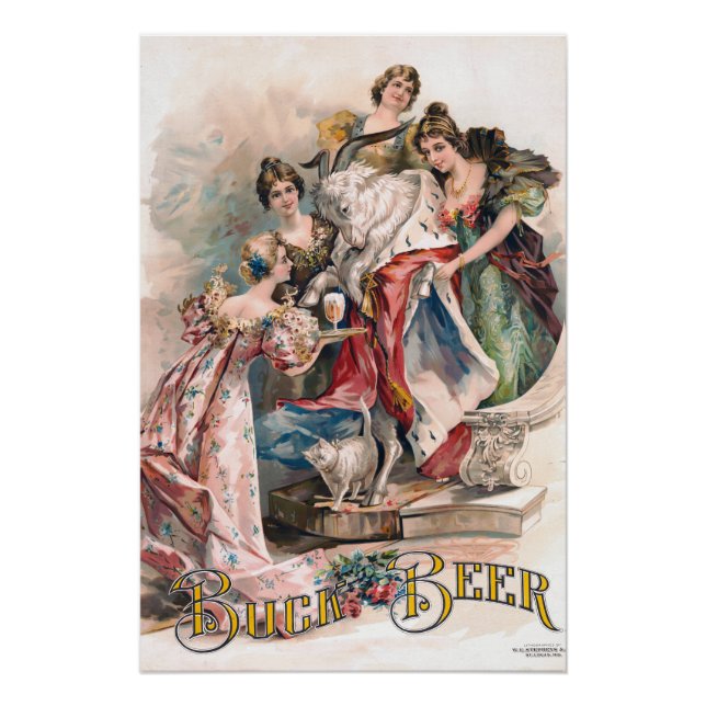 Poster de publicidad de cerveza de época (Anverso)