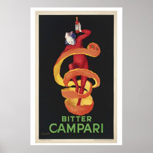 Póster de publicidad vintage de Campari amargo por