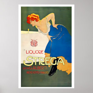 Póster de publicidad vintage de Licor Strega