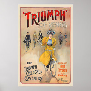 Póster de publicidad vintage de Triumph Cycles Cov