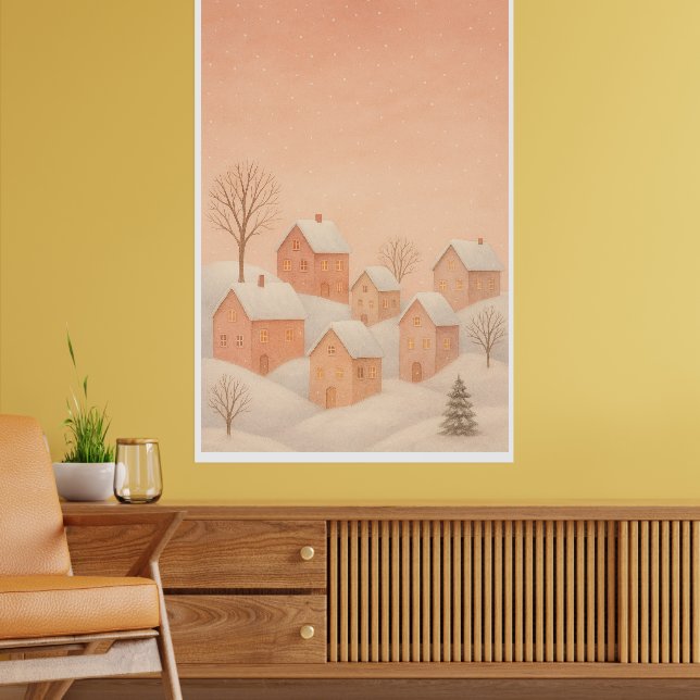 Póster de pueblo invernal acogedor (Salón 2)