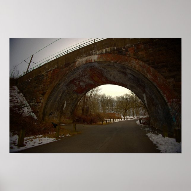 Póster de puente arqueado en invierno (Frente)