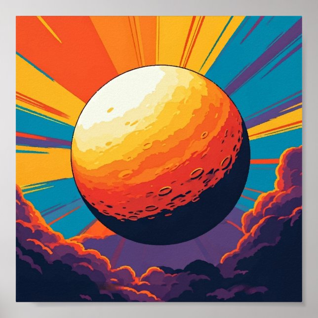 Póster de puesta de sol celestial (Frente)