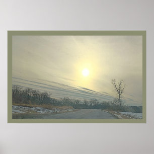Póster de puesta de sol de invierno