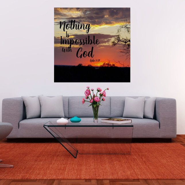 Póster de puesta de sol Nada es imposible con Dios (Subido por el creador)