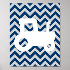 Póster De Qué Están Hechos Los Niños Chevron Azul y Gris