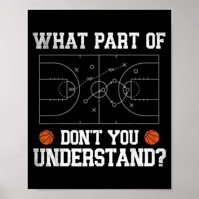 Póster De qué parte no entiendes baloncesto (Frente)