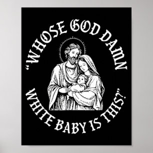 Póster De quién Dios Blanco Bebé Es Esta Navidad 