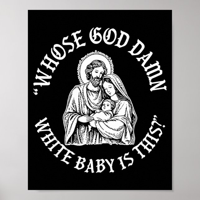 Póster ¿De quién es este divertido bebé blanco de Dios en (Frente)