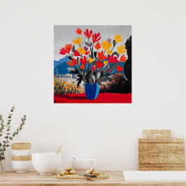 Póster de ramo floral atrevido