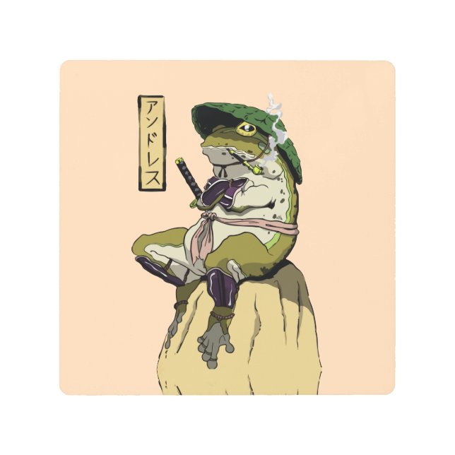 Poster de rana Samurai Ternera impresa en papel de (Anverso)