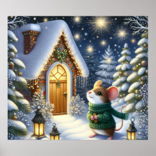 Póster de Ratón de Navidad