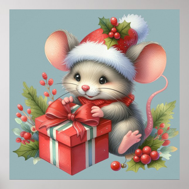 Póster de Ratón de Navidad (Frente)