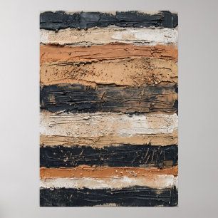 Póster de raya texturizada beige negro
