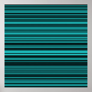 Póster de rayas negras y verde azulado