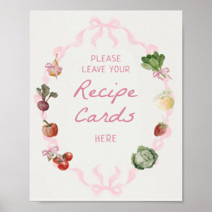 Póster de recetas para despedida de soltera Fresh 